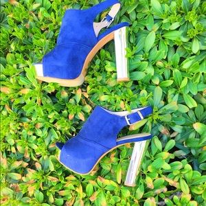 Navy and silver platforms